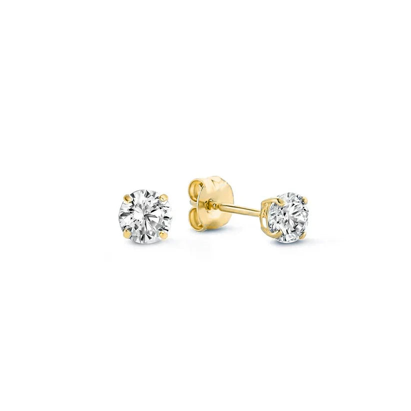 Larmes de Lune Fine Stud Earrings - Gold