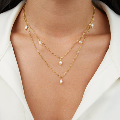 Necklace with Pearl Drops