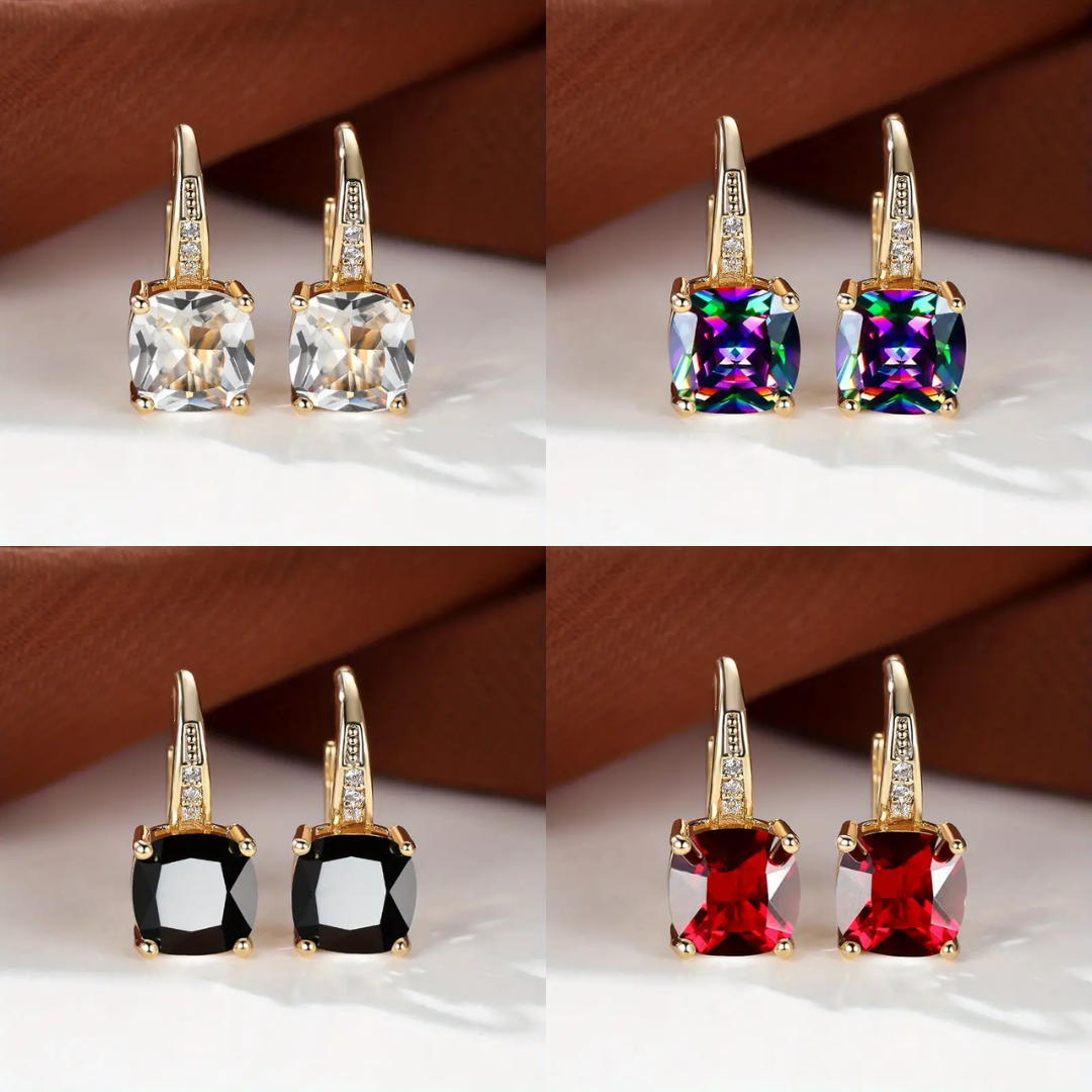 The Sapphire Stone Hoop Earrings