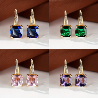 The Sapphire Stone Hoop Earrings