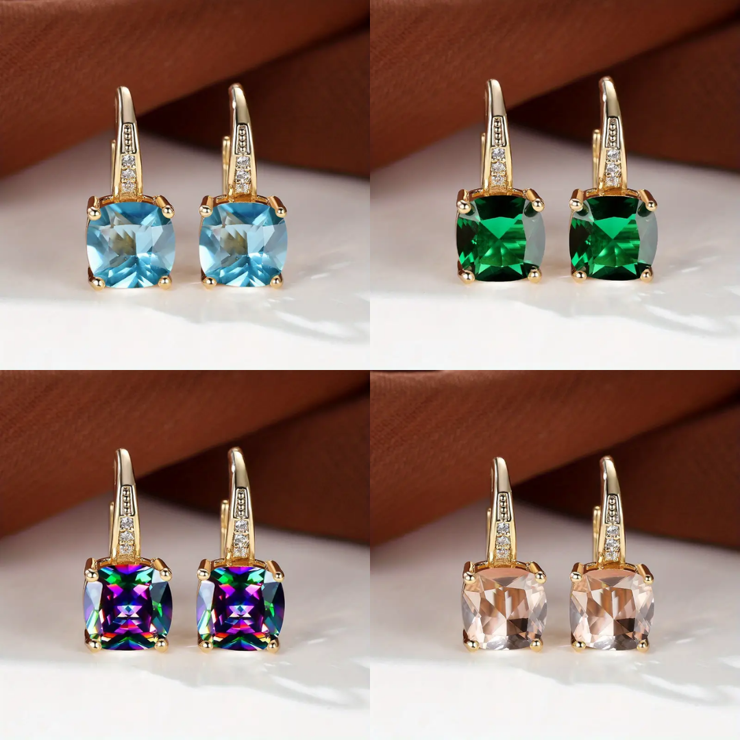 The Sapphire Stone Hoop Earrings