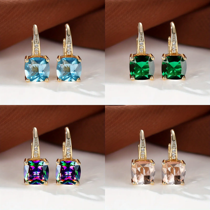 The Sapphire Stone Hoop Earrings