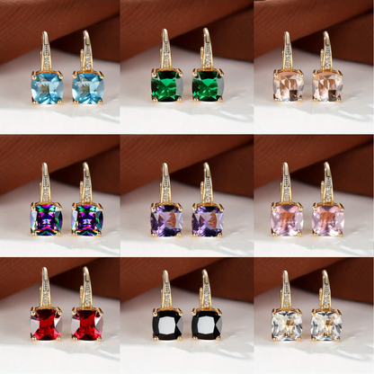 The Sapphire Stone Hoop Earrings